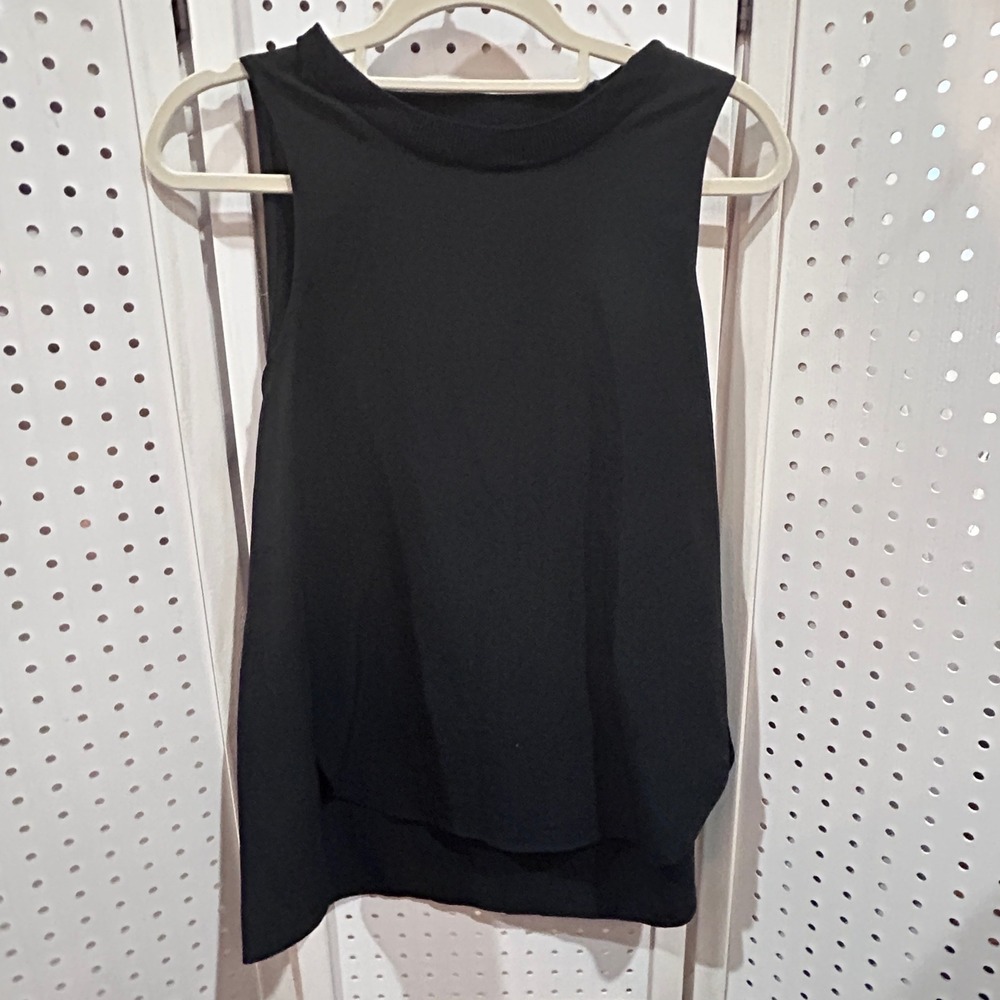Athleta Black Sleeveless Mock Neck Layering Tank Top Size M